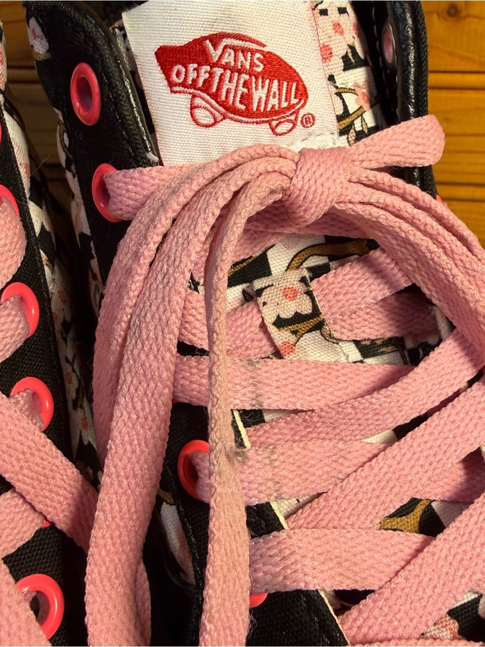 Vans sk8-hi Pink cherry blossom black Checkerboard custom High-Top Sneakers - Picture 3 of 8
